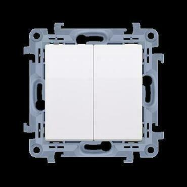 Simon 10 CW8/2.01/11 Dvojitý přepínač - střídavý, řazení 6+6,  (strojek s krytem) bez piktogramů 10A