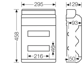 HEN KV 2624 Jističová skříň 2x 12 modulů, bez svorkovnice PE/N, kabelové vstupy přes elastické membr