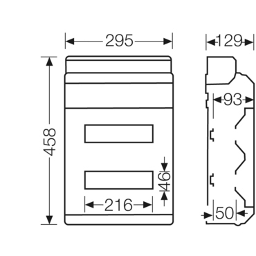 HEN KV 2624 Jističová skříň 2x 12 modulů, bez svorkovnice PE/N, kabelové vstupy přes elastické membr