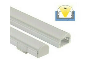 Profil přisazený MC LED PR, 17x13 mm, včetně čirého difuzoru s čočkou, 2 m