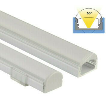 Profil přisazený MC LED PR, 17x13 mm, včetně čirého difuzoru s čočkou, 2 m