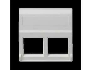 Kryt dat. zás. SIMON KB080/9, K45, na 2 zás., zkosený, bez cl., 45x45 mm, bílá