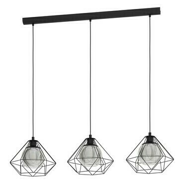Svítidlo závěsné EGLO HL 3 E27 SCHWARZ SW-TRANSP.VERNHAM