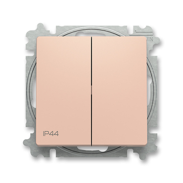 Přepínač střídavý dvojitý ABB Zoni 3559T-A52940 242, řazení 6+6, pudrová, 2CHT595294A6242, IP44