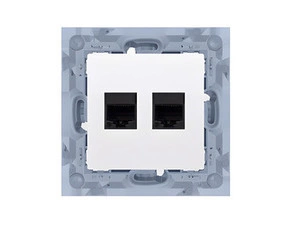 Zásuvka datová SIMON 10 C52.01/11, 2 násobná, RJ45 kat. 5e (přístroj s krytem), bílá