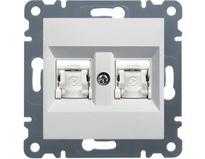 HAG WL2120 Datová zásuvka 2 x RJ45 - Jack cat.5e UTP - bílá, Lumina