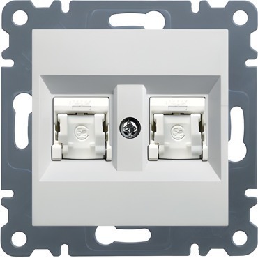 HAG WL2120 Datová zásuvka 2 x RJ45 - Jack cat.5e UTP - bílá, Lumina