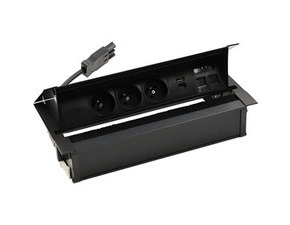 Mediaport Cover SIMON 480 48710E30BK00000-44, 3x230V+USB nab.+kryt 2xRJ45, přip. konekt., černá