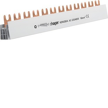 HAG KDN280A Hřebenová přípojnice 2P, 80A, 16mm2/12mod. k propojení 6ks 2pól. přístrojů