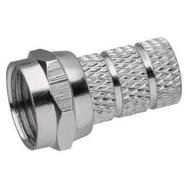 Konektor anténní EMOS K7321, F konektor, vidlice, šroubovací, bílá, 4/5,5 mm