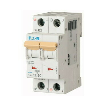 Jistič dvoupolový EATON 264901 PL7-C13/2-DC PL7-DC, char. C, 2-pólový, Icn=10kA, In=13A