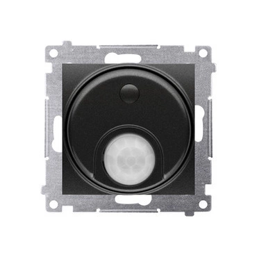 Spínač se senzorem pohybu SIMON DCR10T.01/49, 20 – 500 W, černá matná metalizovaná