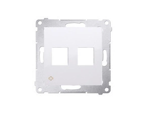 Kryt SIMON DKP2.01/AB11, telefonní a datové 2 násobné zásuvky Keystone, plochý, bílá antibakteriální