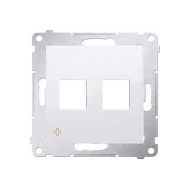 Kryt SIMON DKP2.01/AB11, telefonní a datové 2 násobné zásuvky Keystone, plochý, bílá antibakteriální