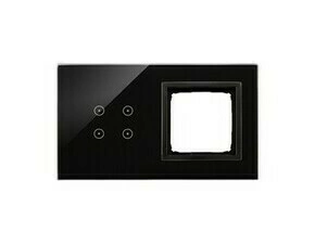 Kryt dotyk. ovl. SIMON DSTR240/75, 1 ovl. Simon 54 Touch, 4 dotyk.+1 otvor, lávová/černá mat met.