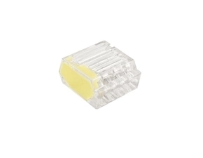 EL 1004702 Svorka krabicová P 01-42/10-4, bezšroubová (4x 0,5-2,5mm2, transparentní/žlutá) (bal.100)