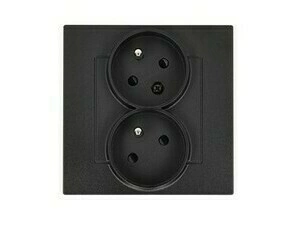 SIMON TGZ2TS/149 Zásuvka silová 2 násobná typ E, s uzemněním, pootočená, 16 A/250 V~ šroub