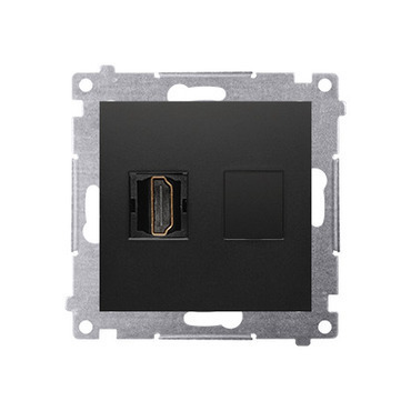 SIMON DGHDMI.01/49 Zásuvka HDMI, (strojek s krytem), černá matná