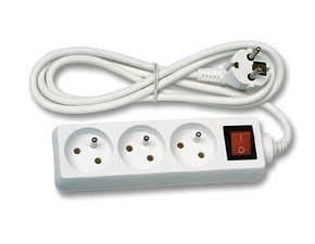 Prodlužovací přívod ECOPLANET FK3 2500W, IP20, 3x zásuvka, 1,5m, bílá