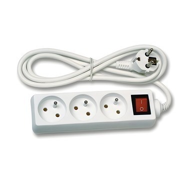 Prodlužovací přívod ECOPLANET FK3 2500W, IP20, 3x zásuvka, 3m, bílá