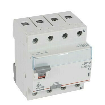Chránič čtyřpolový LEGRAND 411814 TX3 CHRÁN. 4P 25A 30MA F