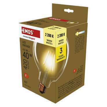 EMOS Z58032 LED VNT G125 4,5W(40W) 420lm E27 WW+