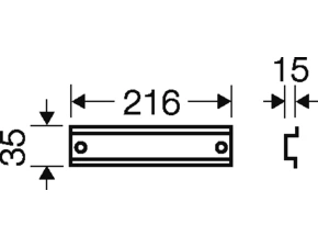 HEN FP TS 27 Lišta DIN pro montáž do rozvodnic FP velikosti 1, 2 a 3, délka 216mm