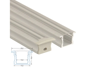 Profil vestavný MC LED VT, 23x15 mm, včetně čirého difuzoru, 1 m