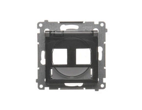 Kryt SIMON DKP2B.01/48A, telef. a datové zás. 2 nás., IP44, plochý, s popis. polem, antrac. metal.