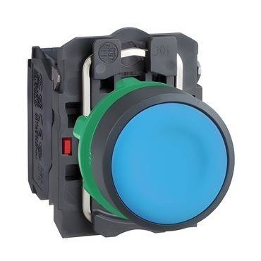 SCHN XB5AA65 Ovládač stiskací lícující, 1 Z + 1 V, modrý