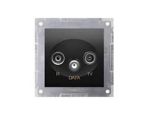 Zásuvka anténní SIMON 54 DAD.01/49, R+TV+DATA, 1x vstup: 5÷862 MHz, černá matná metalizovaná