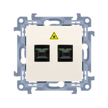 SIMON 10 CGS2.01/41 Světlovodná/optická zásuvka dvojitá SC/APC (strojek s krytem), Krém