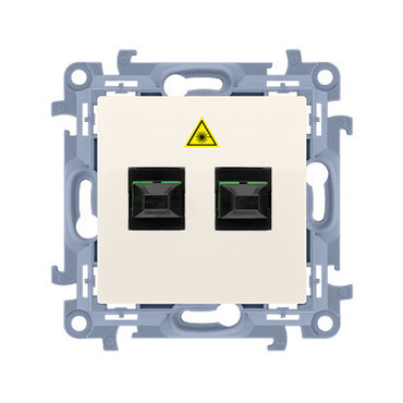 Zásuvka optická SIMON CGS2.01/41, 2 násobná SC/APC (přístroj s krytem), krémová