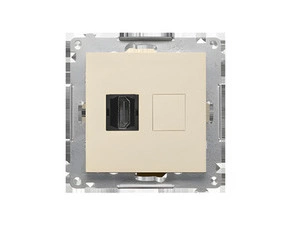 Zásuvka HDMI SIMON 55 TGHDMI.01/144, 1 násobná (přístroj s krytem), champagne matná