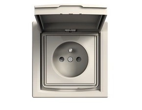 SCHN EPH2800323 Asfora - Zásuvka 2P+PE 250V 16A, clonky, IP44, krémová