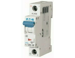 Jistič jednopólový EATON 264890 PL7-C20/1-DC PL7-DC, char. C, 1-pólový, Icn=10kA, In=20A