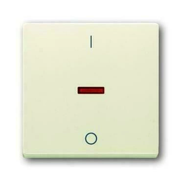 Kryt spínače ABB Future 2CKA001751A2742, slonová kost, potis. I/0, červ. průz.; 1788-82