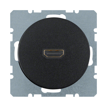 HAG 3315422045 Zásuvka, HDMI, Berker R.1/R.3, černá, lesk