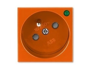 Zásuvka 45x45 ABB Profil 5580N-C02357 P, oranžová (RAL 2004), s cl., se sign. provoz. stavu