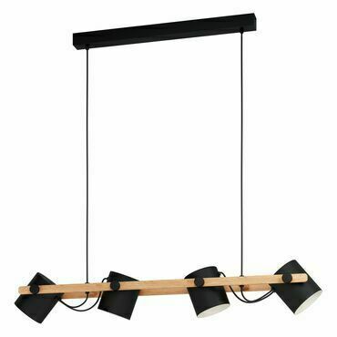 Svítidlo závěsné EGLO HL 4 E27 SCHWARZ-CREME HOLZ HORNWOOD