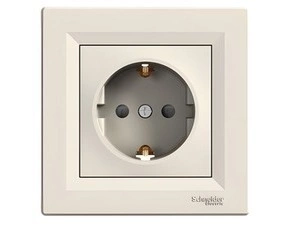 SCHN EPH2900223 Asfora - Zásuvka SCHUKO 250V 16A, clonky, krémová