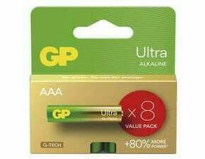 Baterie alkalická GP ULTRA AAA (LR03) 8PP value pack