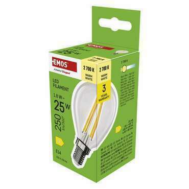EMOS ZF1D02 LED FLM MINI GL 1,8W(25W) 250lm E14 WW