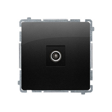 Zásuvka anténní SIMON BMAK3.01/49, 1 násobná koncová oddělená (přístroj s krytem), černá matná