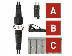 EMOS D1CW02 CONN START UNIT POW+CHAIN 100LED ICI 2,5M IP44 WW