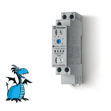 FINDER 80.71.0.240.0000 Čas.relé, MF, 1Z/ 1A, 24-240V AC/DC, 0,1s-24h, SSR RP 0,07kč/ks