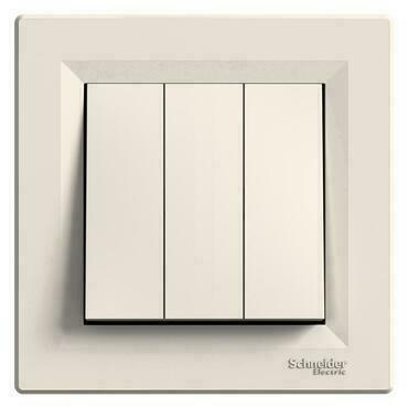 SCHN EPH2100123 Asfora - Trojnásobný spínač řazení 1, krémový