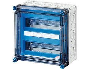 HEN Mi 1220 Jističová rozvodnice IP 65, prostor na 24 modulů ve 2 řadách, s odklápěcím víkem a se sv