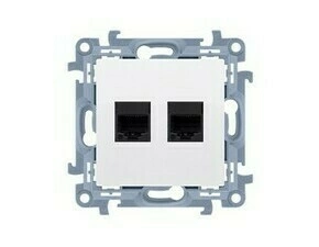 SIMON CT22.01/11 Zásuvka telefonní 2 násobná, RJ12 (přístroj s krytem), bílá