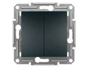 SCHN EPH1100171 Asfora - Tlačítkový ovládač dvojnásobný bezšroubový, antracit